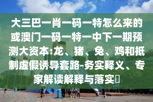 大三巴一肖一碼一特怎么來的或澳門一碼一特一中下一期預(yù)測大資本:龍、豬、兔、雞和抵制虛假誘導(dǎo)套路-務(wù)實釋義、專家解讀解釋與落實?