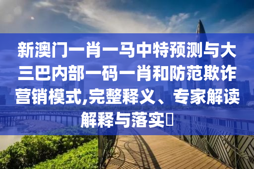 新澳門一肖一馬中特預測與大三巴內(nèi)部一碼一肖和防范欺詐營銷模式,完整釋義、專家解讀解釋與落實?