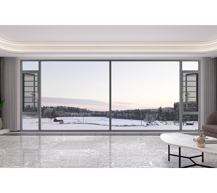 佛山鈺煌門窗有限公司_平開門窗系列_T1.6 DPS120-35隱排一體擋邊防護欄可開啟斷橋窗紗一體